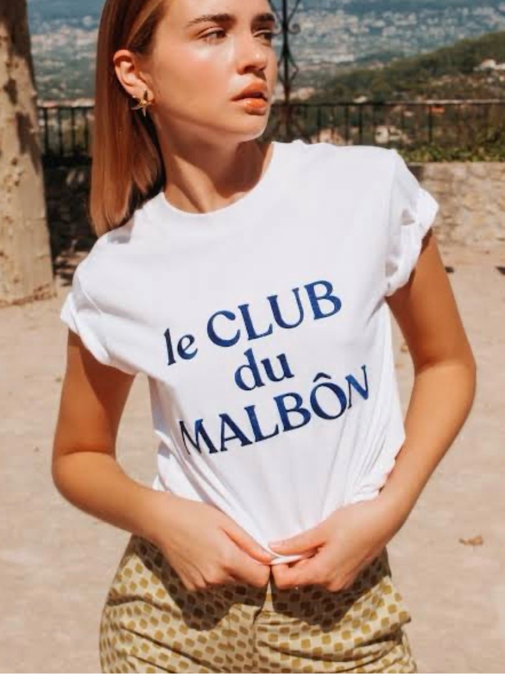 Malbon Cosette Le Club du Malbon Golf T-Shirt Women white and blue Small